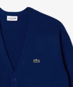 Lacoste Pullover>Herren Woll-Cardigan Mit Ton-In-Ton Knopfen Navy Blau F9F