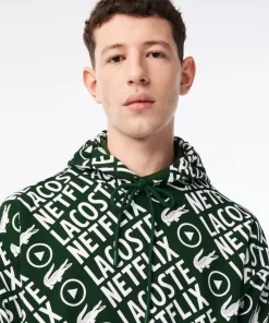 Lacoste Sweatshirts>Herren X Netflix Sweatshirt Aus Bio-Baumwolle Grun / Weis 291