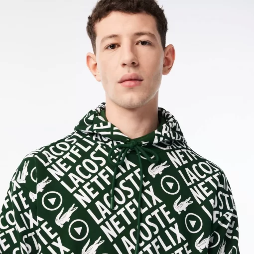 Lacoste Sweatshirts>Herren X Netflix Sweatshirt Aus Bio-Baumwolle Grun / Weis 291