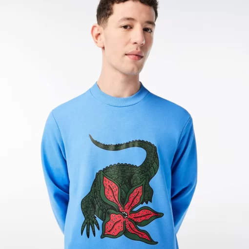 Lacoste Sweatshirts>Herren X Netflix Sweatshirt Aus Bio-Baumwollfleece Atherisches Blau L99