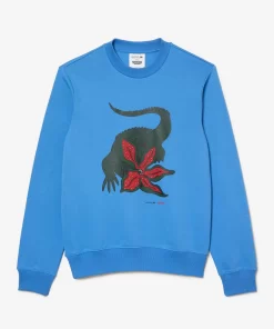 Lacoste Sweatshirts>Herren X Netflix Sweatshirt Aus Bio-Baumwollfleece Atherisches Blau L99