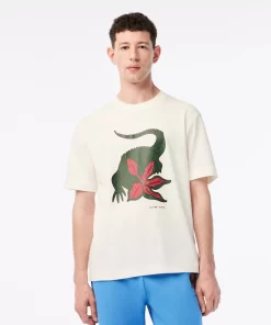 Lacoste T-Shirts>Herren X Netflix T-Shirt Aus Bio-Baumwolle Weis Tit