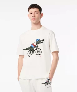 Lacoste T-Shirts>Herren X Netflix T-Shirt Aus Bio-Baumwolle Weis Tis