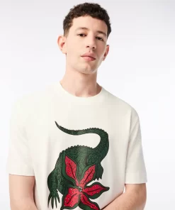 Lacoste T-Shirts>Herren X Netflix T-Shirt Aus Bio-Baumwolle Weis Tit