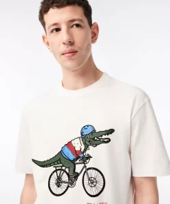 Lacoste T-Shirts>Herren X Netflix T-Shirt Aus Bio-Baumwolle Weis Tis