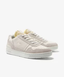 Lacoste Sneakers>Herren Premium-Sneakers T-Clip Aus Leder Off Wht/Off Wht 18C