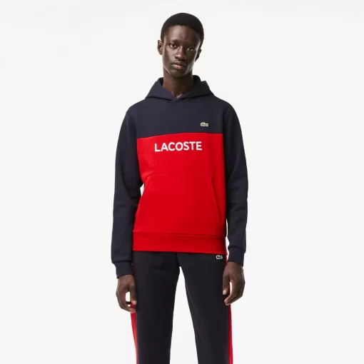 Lacoste Sweatshirts>Herren Pulli Mit Logo Und Colourblock Navy Blau / Rot Fzj