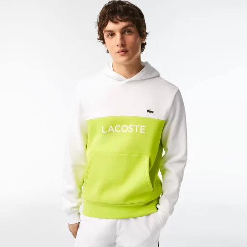 Lacoste Sweatshirts>Herren Pulli Mit Logo Und Colourblock Weis / Gelb Ug5