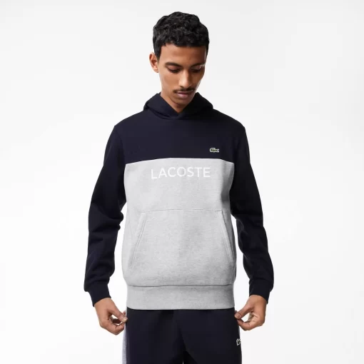 Lacoste Sweatshirts>Herren Pulli Mit Logo Und Colourblock Navy Blau / Heidekraut Grau E6A