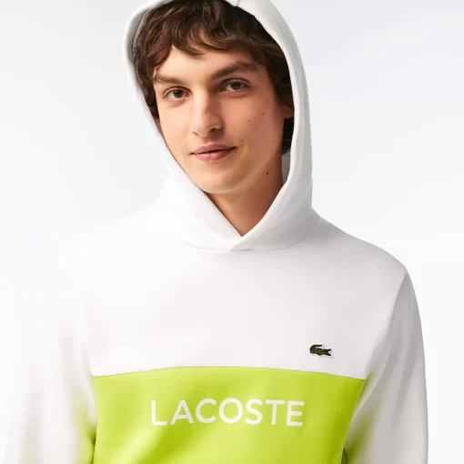 Lacoste Sweatshirts>Herren Pulli Mit Logo Und Colourblock Weis / Gelb Ug5