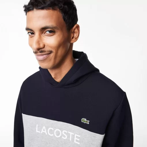 Lacoste Sweatshirts>Herren Pulli Mit Logo Und Colourblock Navy Blau / Heidekraut Grau E6A