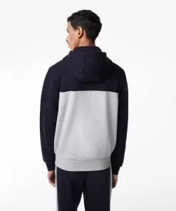 Lacoste Sweatshirts>Herren Pulli Mit Logo Und Colourblock Navy Blau / Heidekraut Grau E6A