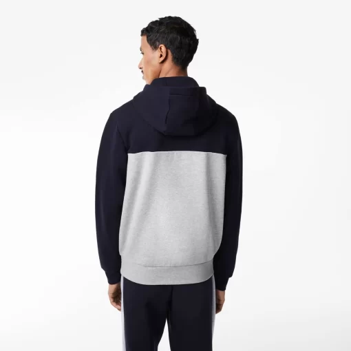 Lacoste Sweatshirts>Herren Pulli Mit Logo Und Colourblock Navy Blau / Heidekraut Grau E6A