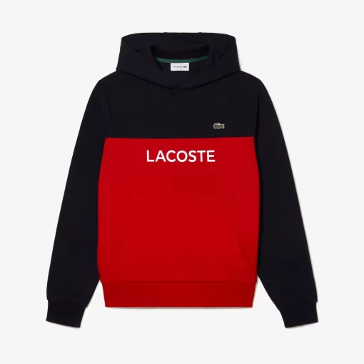 Lacoste Sweatshirts>Herren Pulli Mit Logo Und Colourblock Navy Blau / Rot Fzj