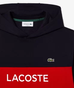 Lacoste Sweatshirts>Herren Pulli Mit Logo Und Colourblock Navy Blau / Rot Fzj