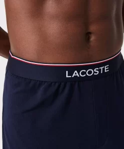 Lacoste Unterwäsche & Loungewear>Herren Pyjama-Set Mit Colourblock Aus Baumwolle Heidekraut Grau / Navy Blau / Weis / Rot 4Ty