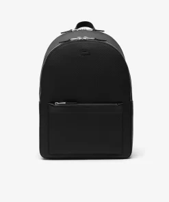 Lacoste Rucksäcke>Herren Rucksack Chantaco Aus Mattem Gelochten Leder Black 000