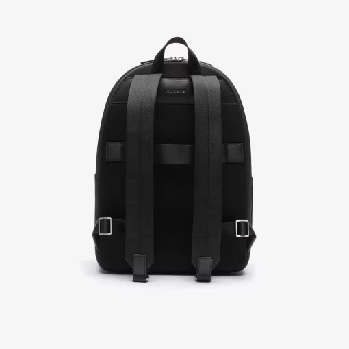 Lacoste Rucksäcke>Herren Rucksack Chantaco Aus Mattem Gelochten Leder Black 000