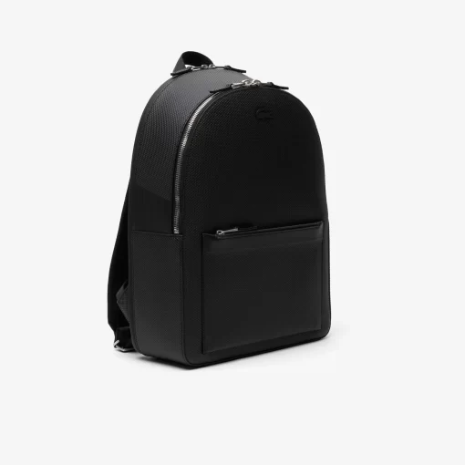 Lacoste Rucksäcke>Herren Rucksack Chantaco Aus Mattem Gelochten Leder Black 000