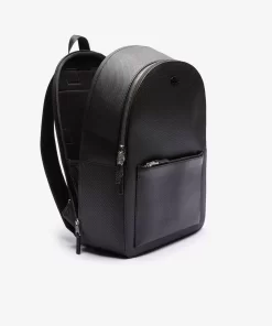 Lacoste Rucksäcke>Herren Rucksack Chantaco Aus Mattem Gelochten Leder Black 000