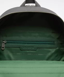 Lacoste Rucksäcke>Herren Rucksack Chantaco Aus Mattem Gelochten Leder Black 000