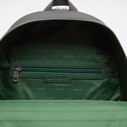 Lacoste Rucksäcke>Herren Rucksack Chantaco Aus Mattem Gelochten Leder Black 000