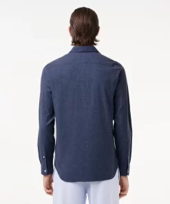 Lacoste Hemden>Herren Slim Fit Baumwoll Chambray-Hemd Navy Blau / Weis Hhw