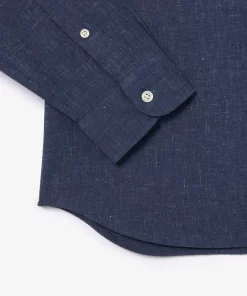 Lacoste Hemden>Herren Slim Fit Baumwoll Chambray-Hemd Navy Blau / Weis Hhw