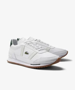 Lacoste Sneakers>Herren Sneakers Partner Retro Aus Textil Mit Fersen-Pop White/Dark Green 1R5