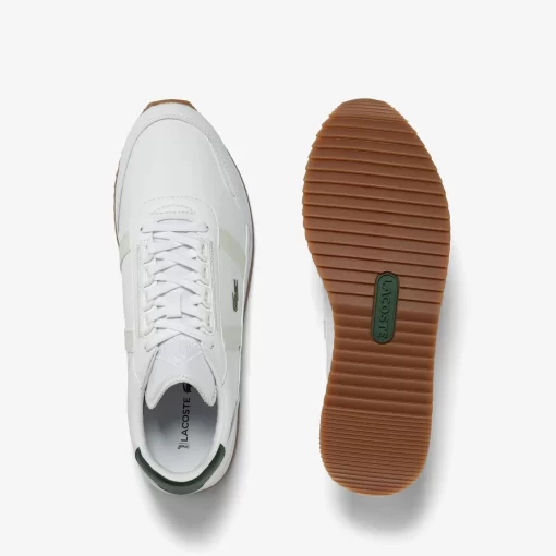 Lacoste Sneakers>Herren Sneakers Partner Retro Aus Textil Mit Fersen-Pop White/Dark Green 1R5