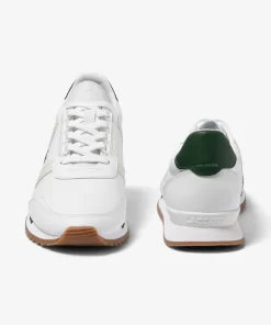 Lacoste Sneakers>Herren Sneakers Partner Retro Aus Textil Mit Fersen-Pop White/Dark Green 1R5