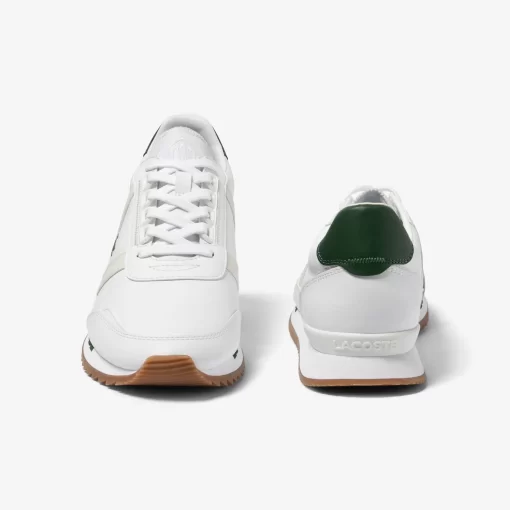 Lacoste Sneakers>Herren Sneakers Partner Retro Aus Textil Mit Fersen-Pop White/Dark Green 1R5