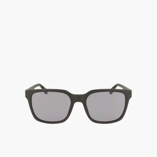 Lacoste Sonnenbrillen>Herren Sonnenbrille Mit Eckigem Kunststoffrahmen Matte Black 002