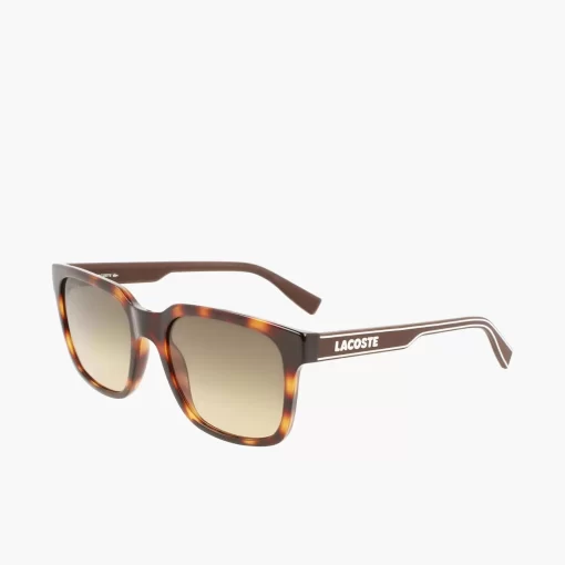 Lacoste Sonnenbrillen>Herren Sonnenbrille Mit Eckigem Kunststoffrahmen Matte Havana 230