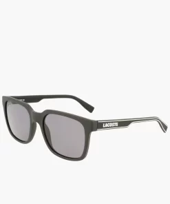 Lacoste Sonnenbrillen>Herren Sonnenbrille Mit Eckigem Kunststoffrahmen Matte Black 002