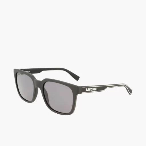 Lacoste Sonnenbrillen>Herren Sonnenbrille Mit Eckigem Kunststoffrahmen Matte Black 002