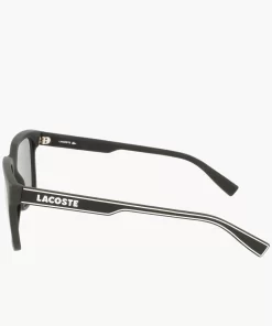 Lacoste Sonnenbrillen>Herren Sonnenbrille Mit Eckigem Kunststoffrahmen Matte Black 002