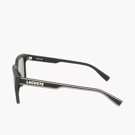 Lacoste Sonnenbrillen>Herren Sonnenbrille Mit Eckigem Kunststoffrahmen Matte Black 002