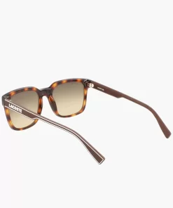 Lacoste Sonnenbrillen>Herren Sonnenbrille Mit Eckigem Kunststoffrahmen Matte Havana 230