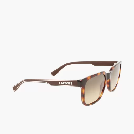 Lacoste Sonnenbrillen>Herren Sonnenbrille Mit Eckigem Kunststoffrahmen Matte Havana 230