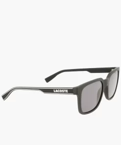 Lacoste Sonnenbrillen>Herren Sonnenbrille Mit Eckigem Kunststoffrahmen Matte Black 002