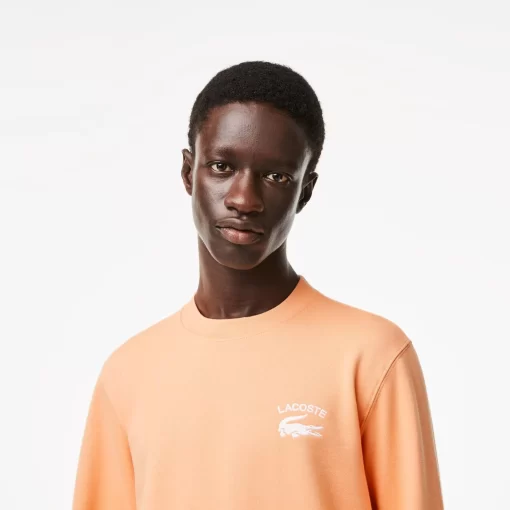 Lacoste Sweatshirts>Herren Sweatshirt Mit -Schriftzug Hell Orange Heb