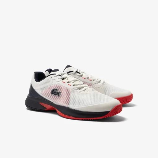 Lacoste Tennis>Herren Tennisschuhe Tech Point Aus Textil Off White/Navy Wn1