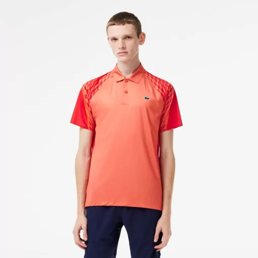 Lacoste Tennis>Herren Trikolor-Poloshirt Tennis X Novak Djokovic Orange / Rot / Orange Xij