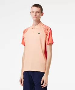 Lacoste Tennis>Herren Trikolor-Poloshirt Tennis X Novak Djokovic Hell Orange / Orange / Rot T7I