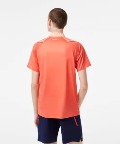 Lacoste Tennis>Herren Trikolor-Poloshirt Tennis X Novak Djokovic Hell Orange / Orange / Rot T7I