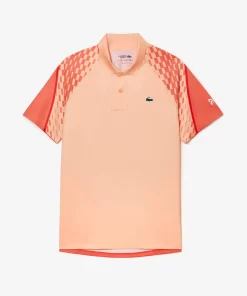 Lacoste Tennis>Herren Trikolor-Poloshirt Tennis X Novak Djokovic Hell Orange / Orange / Rot T7I