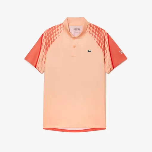 Lacoste Tennis>Herren Trikolor-Poloshirt Tennis X Novak Djokovic Hell Orange / Orange / Rot T7I