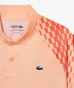 Lacoste Tennis>Herren Trikolor-Poloshirt Tennis X Novak Djokovic Hell Orange / Orange / Rot T7I