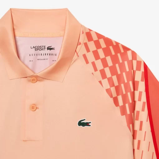 Lacoste Tennis>Herren Trikolor-Poloshirt Tennis X Novak Djokovic Hell Orange / Orange / Rot T7I